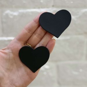 Големи сърца - обеци от естествена кожа