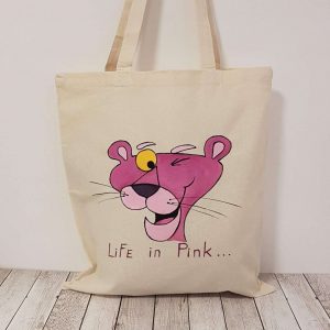 Рисувана текстилна торба "Пинко - Life in Pink"