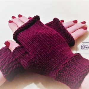 Дамски ръкавици- мерино модел- цвят бордо