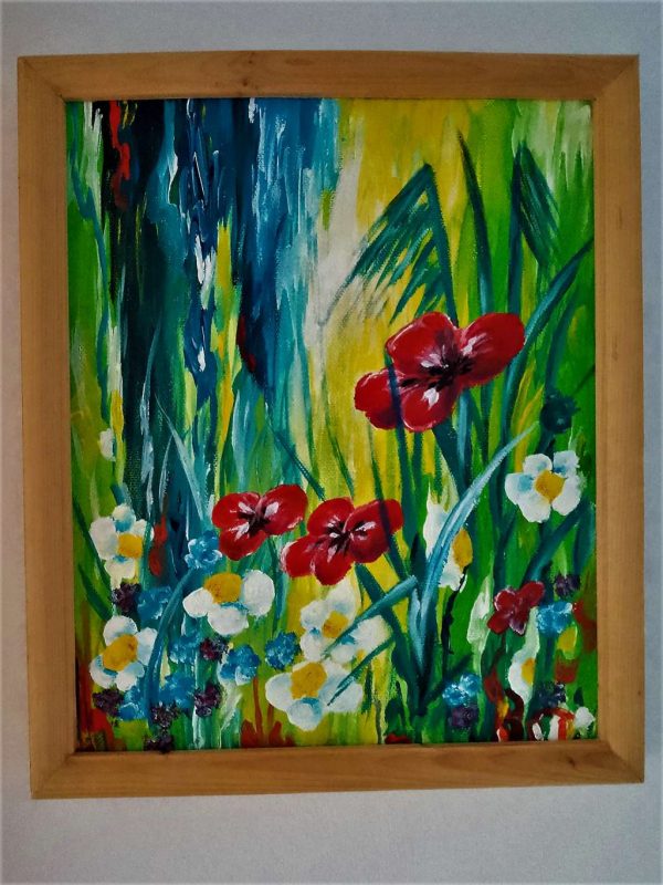 Макове и маргарити 2- картина с цветя - абстракция