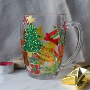 ръчно рисувана чаша " Коледа"