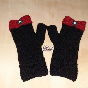 Дамски ръкавици в червено и черно вариант 2