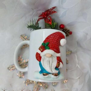 Чаша гном с плетена шапка от полимерна глина
