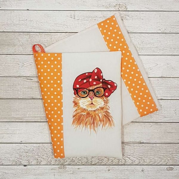 Рисувана подвързия за книга „Котка кокетка“