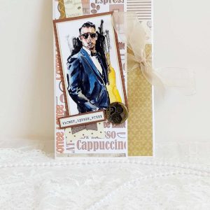 Картичка-плик за паричен подарък за мъж - в кафяво