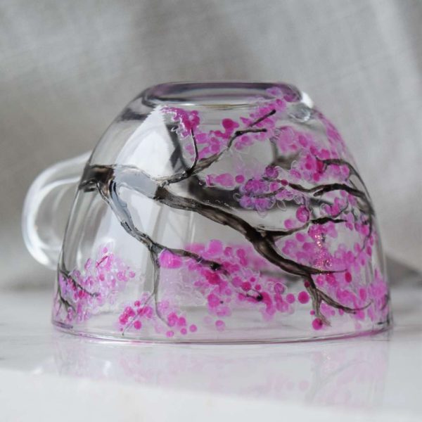 ръчно рисувана чаша " Японска вишна "