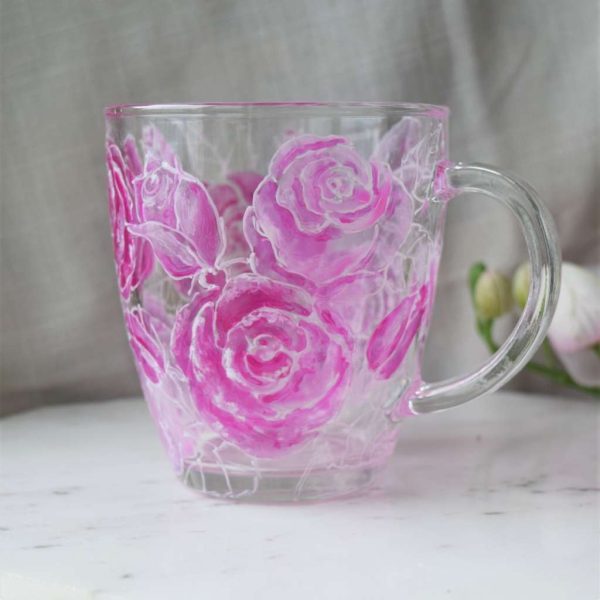 ръчно рисувана чаша " Рози "