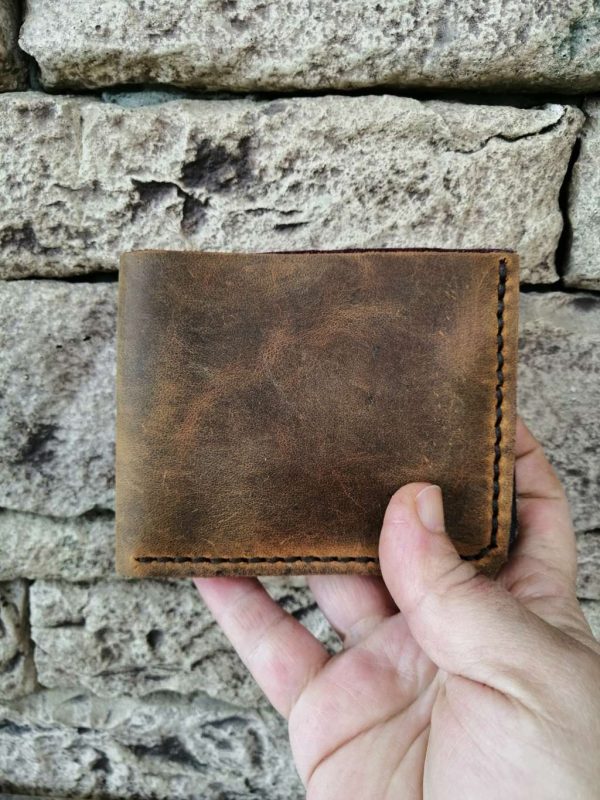 Мъжки портфейл от естествена кожа, ръчно изработен