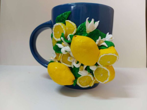 Чаша с лимони от полимерна глина