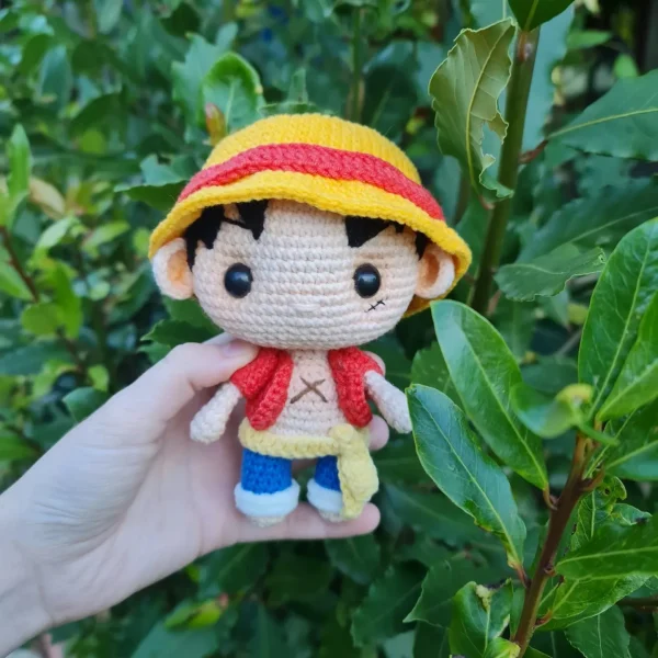 《One Piece》Плетена аниме играчка/фигурка амигуруми Luffy