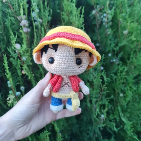 《One Piece》Плетена аниме играчка/фигурка амигуруми Luffy