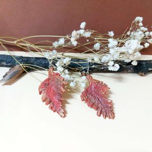 Обеци с есенни листа от полимерна глина
