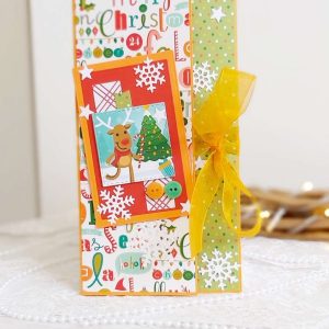 Коледна картичка-плик за паричен подарък Merry Christmas - модел 5