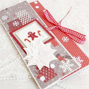 Коледна картичка-плик за паричен подарък Merry Christmas - модел 7