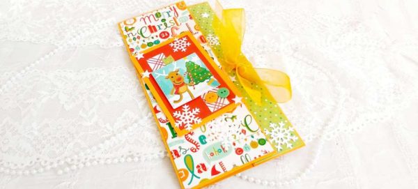 Коледна картичка-плик за паричен подарък Merry Christmas - модел 5