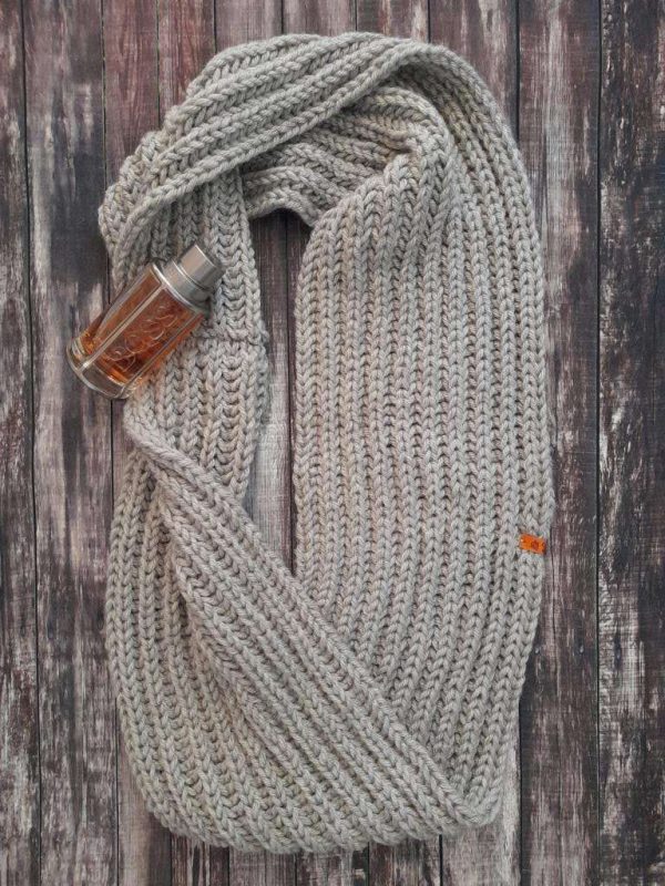Мъжки луксозен ръчно плетен шал „Лазар“ от качествена вълнена прежда