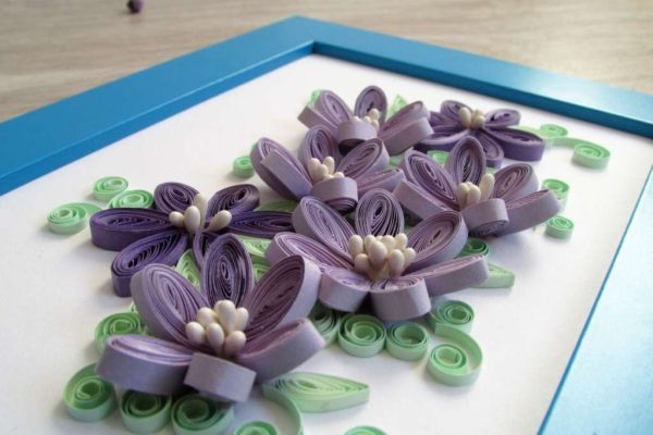 3Д квилинг декоративно пано с цветя