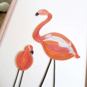 Квилинг декоративно пано "Фламинго"