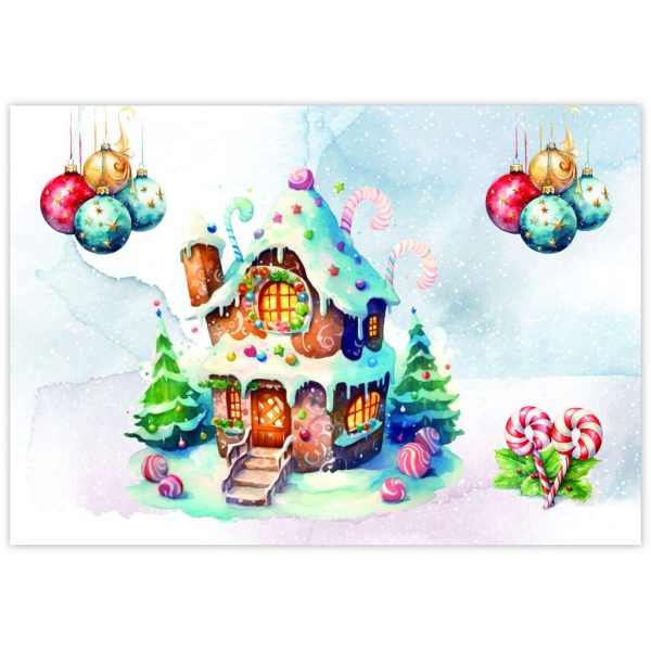 Коледен плик с картичка "Бисквитената къща", FLO293