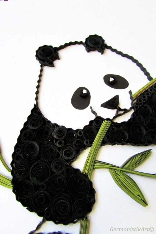 Квилинг декоративно пано "Панда"