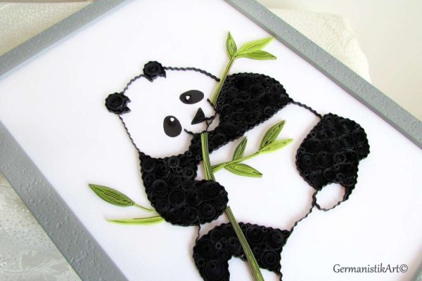 Квилинг декоративно пано "Панда"