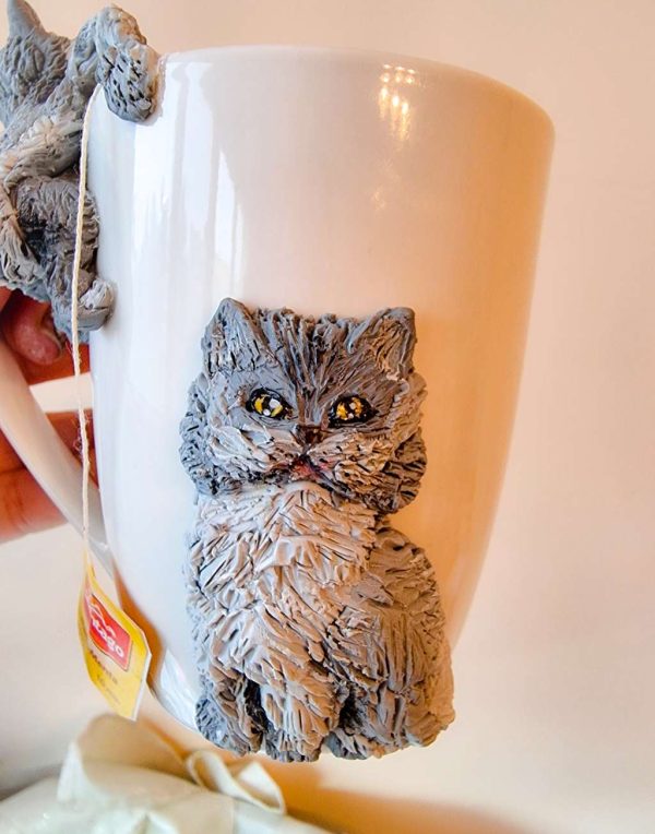 Чаша с котета, декорирана с полимерна глина