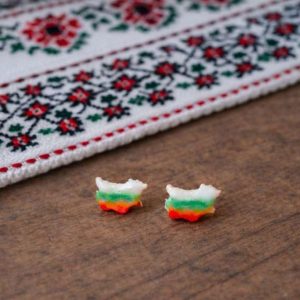 Обеци "България" от полимерна глина Обеци "България" от полимерна глина