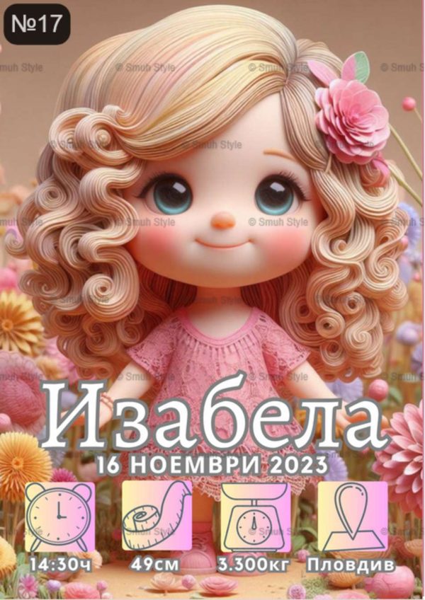 Бебешка визитка в рамка