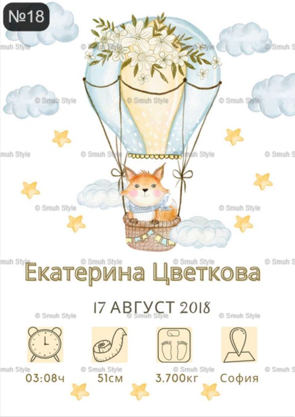 Бебешка визитка в рамка