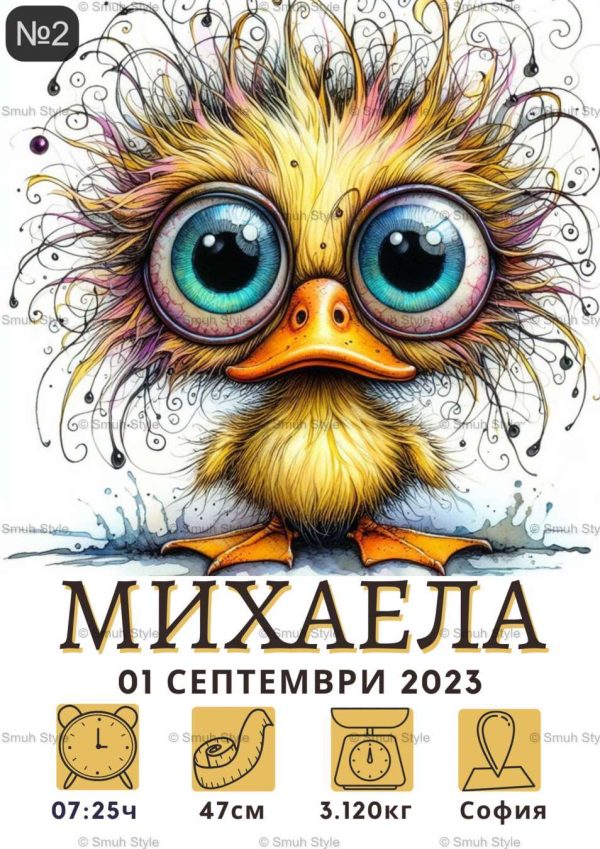 Бебешка визитка в рамка