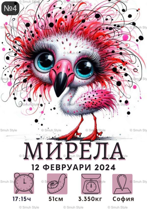 Бебешка визитка в рамка
