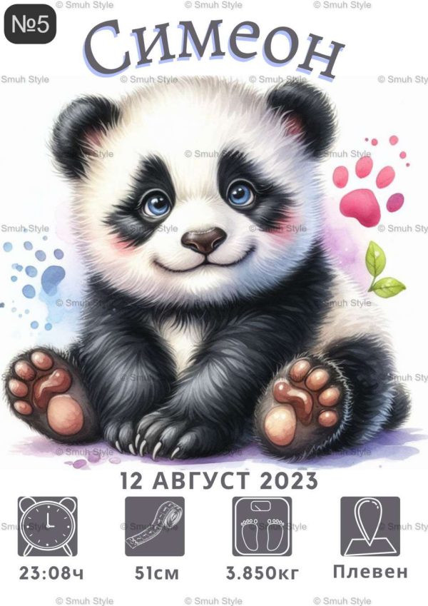 Бебешка визитка в рамка