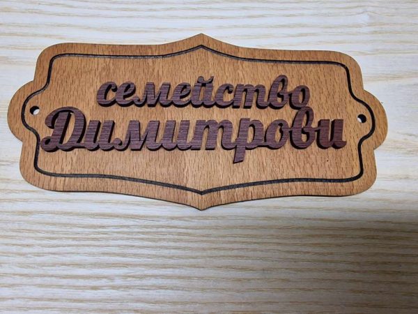 Персонализирана табелка с фамилно име за врата на ниска цена