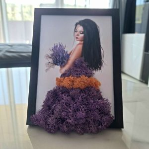 Картина "Лавандулови мечти" със скандинавски мъх