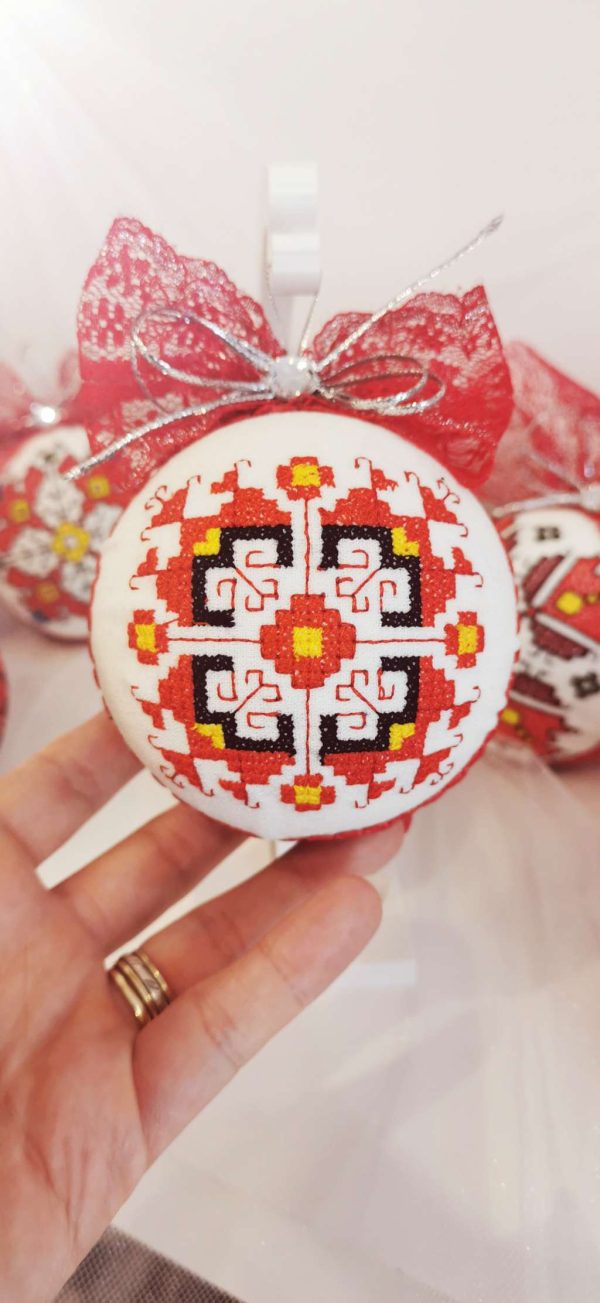 Коледни топки с шевица
