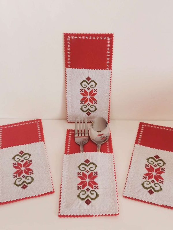 Калъф за прибори с бродирана шевица