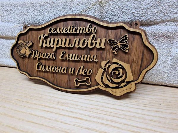 Индивидуални табели по поръчка Табела с надпис с ваш текст за врата