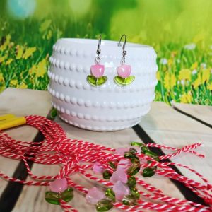 10 бр. мартенички с лалета + 1 чифт обеци с лалета