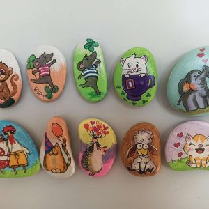 Ръчно рисувани детски камъчета-магнити, подарък за деца, по поръчка Ръчно рисувани детски камъчета-магнити, подарък за деца, по поръчка