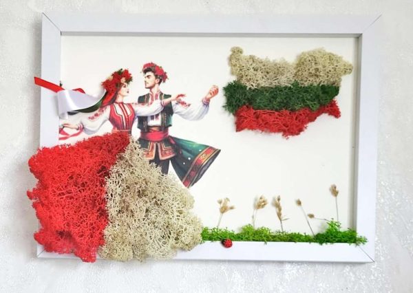 Картина със скандинавски мъх за сватба или кумове