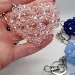 Ключодържател 3D сърце от кристали