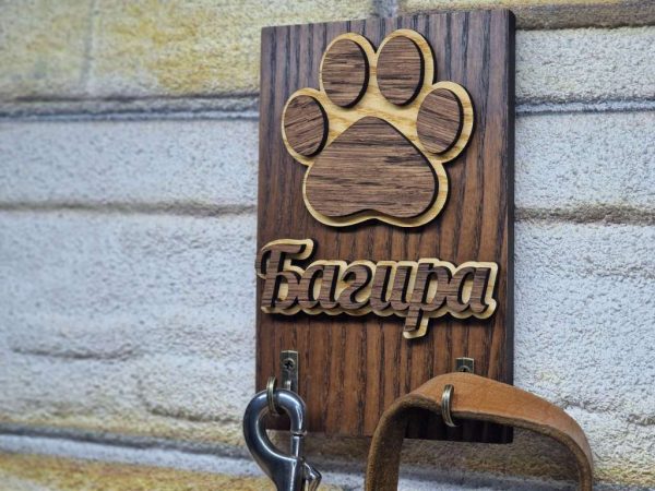 Персонализиран 3D държач за каишка повод на куче котка домашен любимец