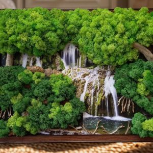 Картина със скандинавски мъх "Крушунски водопад"