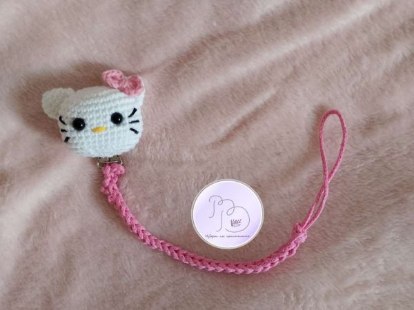 Щипка/клипс за залъгалка Hello Kitty