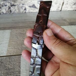 Каишка за ръчен часовник от естествена кожа крокодил - шагрен!