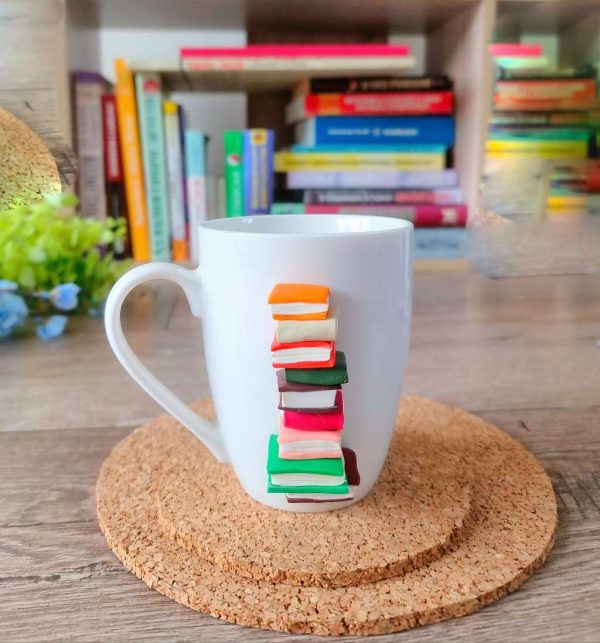 Чаша с книги, декорирана с полимерна глина