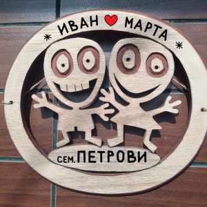 Табелка за входна врата: Персонализирана дървена табела с имена Табелка за входна врата: Персонализирана дървена табела с имена