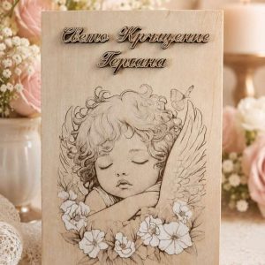 Персонализирана дървена книга с цветя Персонализирана дървена книга с цветя
