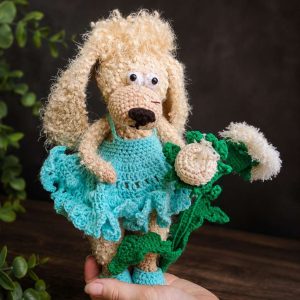 🐶🌼 Ръчно плетено амигуруми кученце с глухарче 🩵 🐶🌼 Ръчно плетено амигуруми кученце с глухарче 🩵