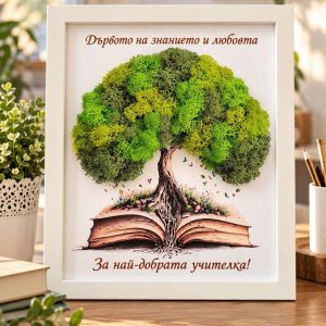 Подарък за учител със скандинавски мъх
